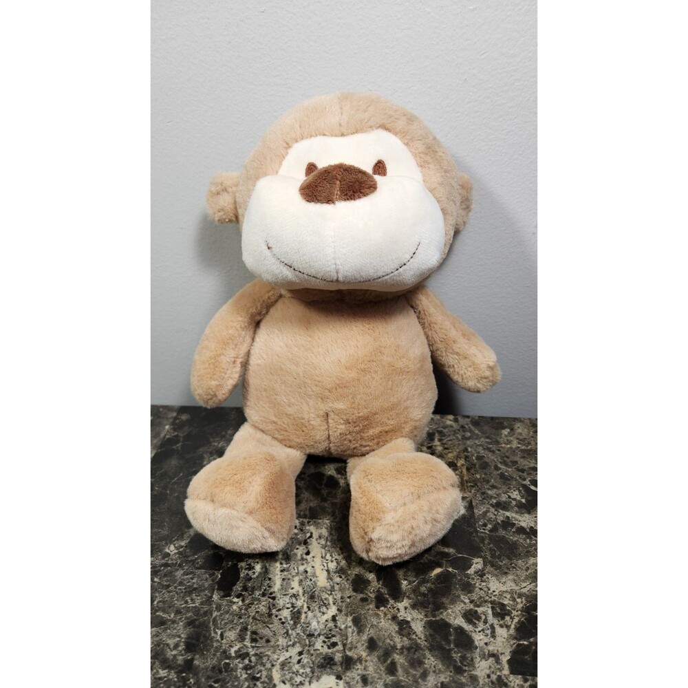 Kellytoy Monkey Plush Rattle Brown Tan Stuffed Animal Lovey Toy Plushie Soft 11”